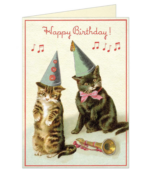 Cavallini HAPPY BIRTHDAY CATS 2 NOTECARDS