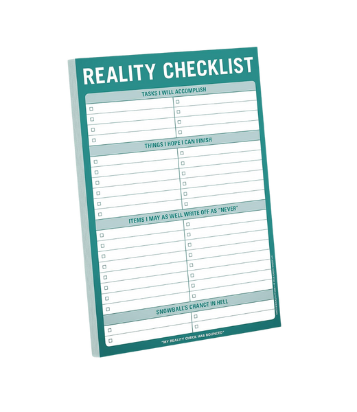 Reality Checklist Paper Notepad