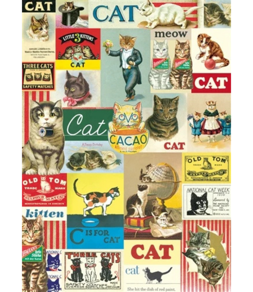 Vintage Cats Wrap Paper