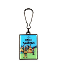 Load image into Gallery viewer, METAL KEYRING: TINTIN IN AMERICA

