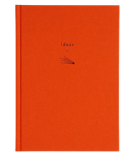 Load image into Gallery viewer, Orange notebook with 'Ideas' text and pencil icon on a white background
