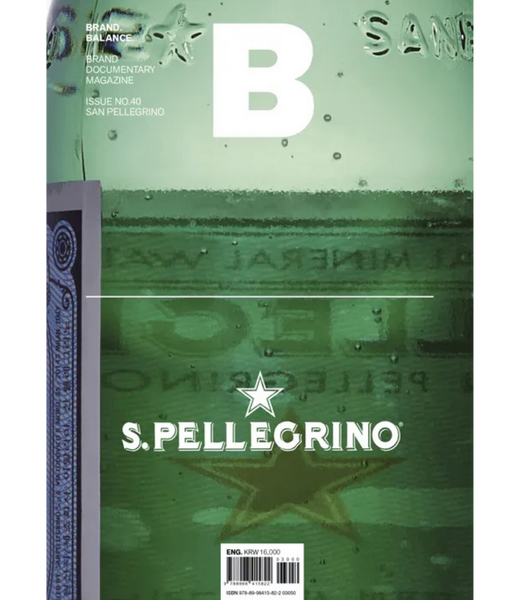 S.Pellegrino bottle with green label on a white background