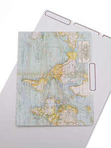 Cavallini World Map File Folders 12 In Set