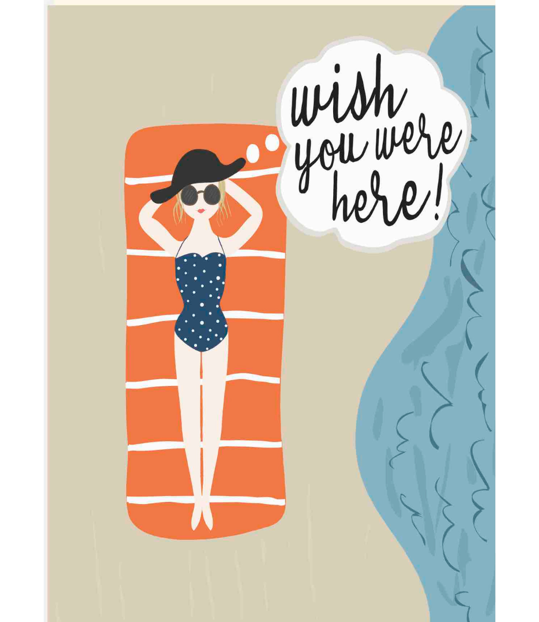 Chlea Paperie GREETING CARD GIRL SUNTANNING