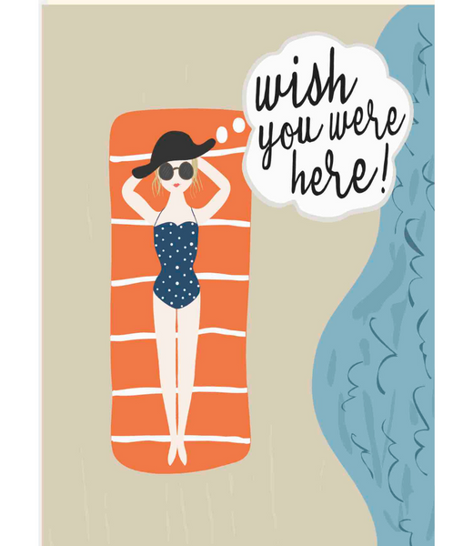 Greeting Card Girl Suntanning