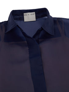 Shopatvelvet Marco Organza Shirt in Navy