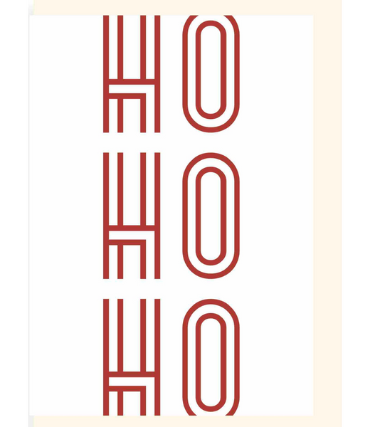 Chlea Paperie GREETING CARD HO HO HO RED