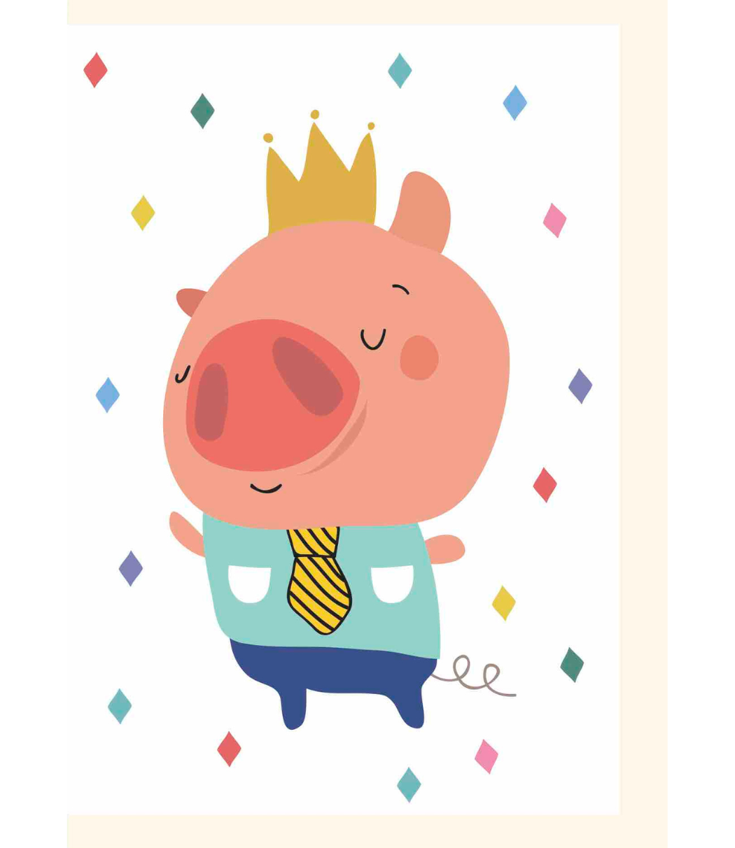 GREETING CARD PIG PROUD BOSS