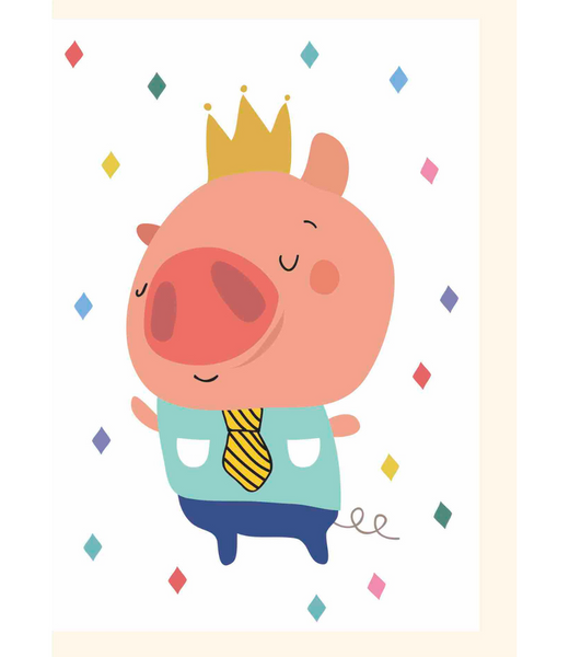 Greeting Card Pig Proud Boss