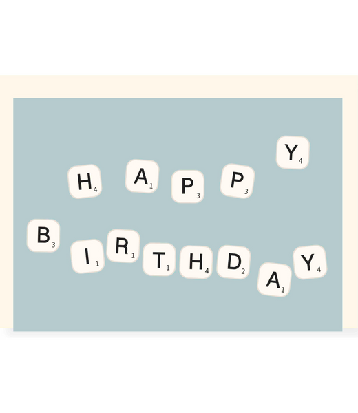 Greeting Card Word Tiles Birthday