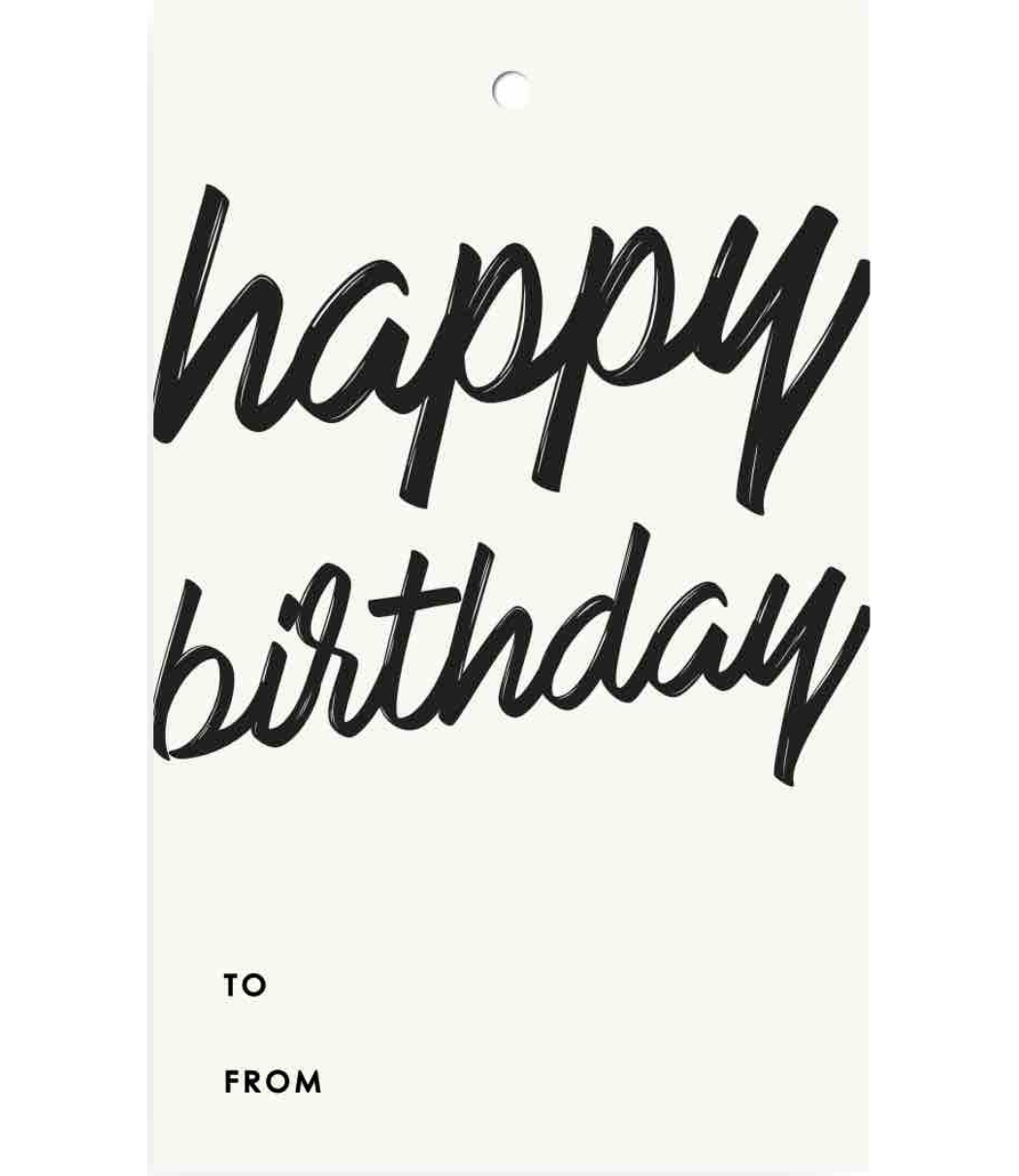 Chlea Paperie GIFT TAG HAPPY BIRTHDAY HANDWRITTEN