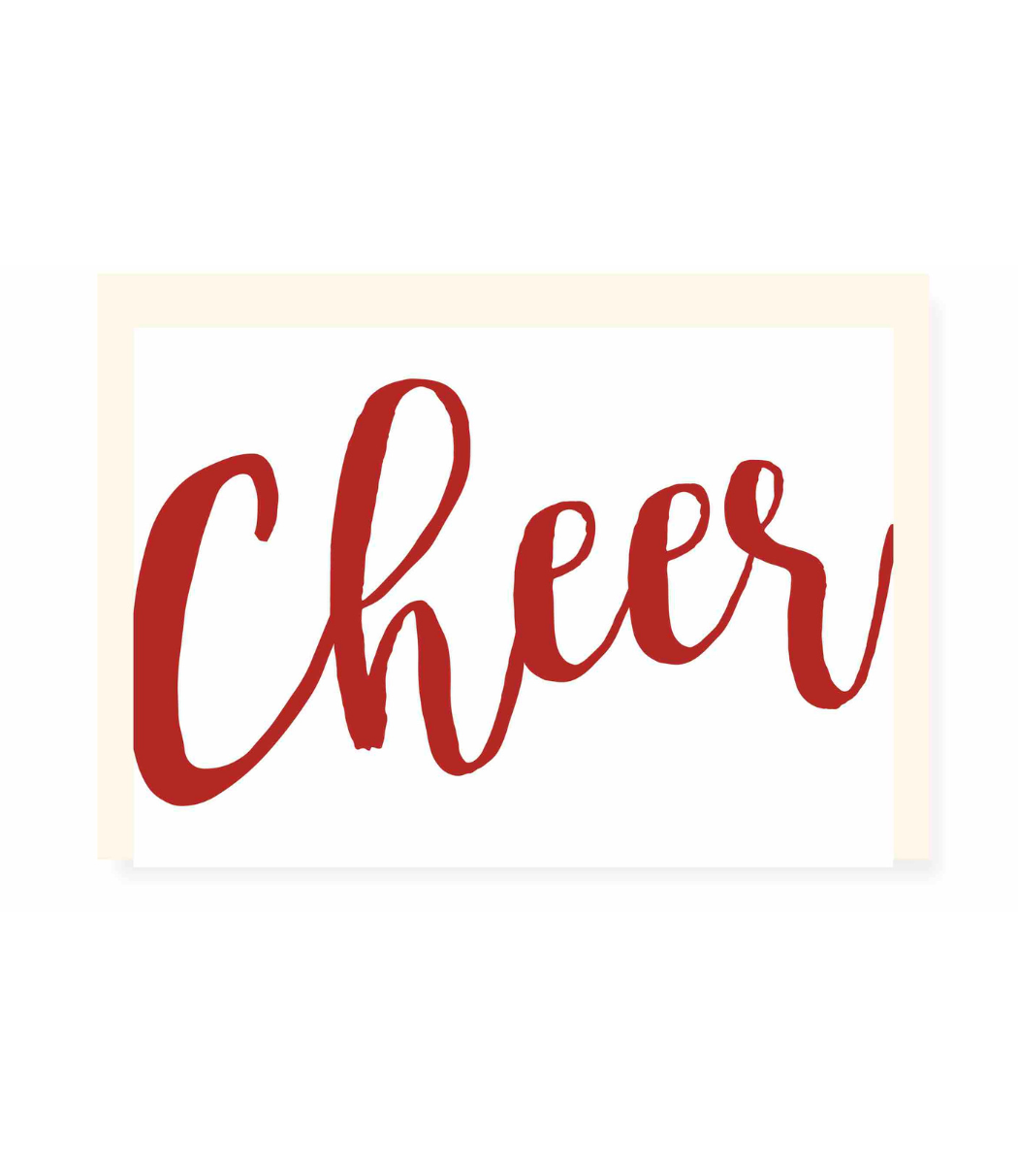 Red Cheer Card Greeting Card Cheer Lettering Red – Art&Science