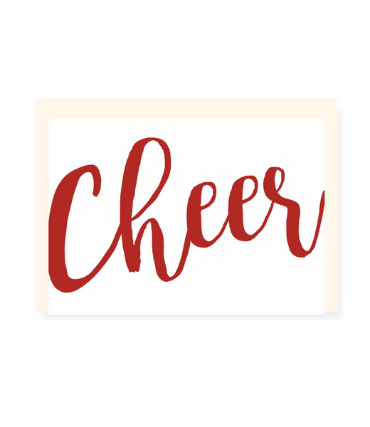 Greeting Card Cheer Lettering Red