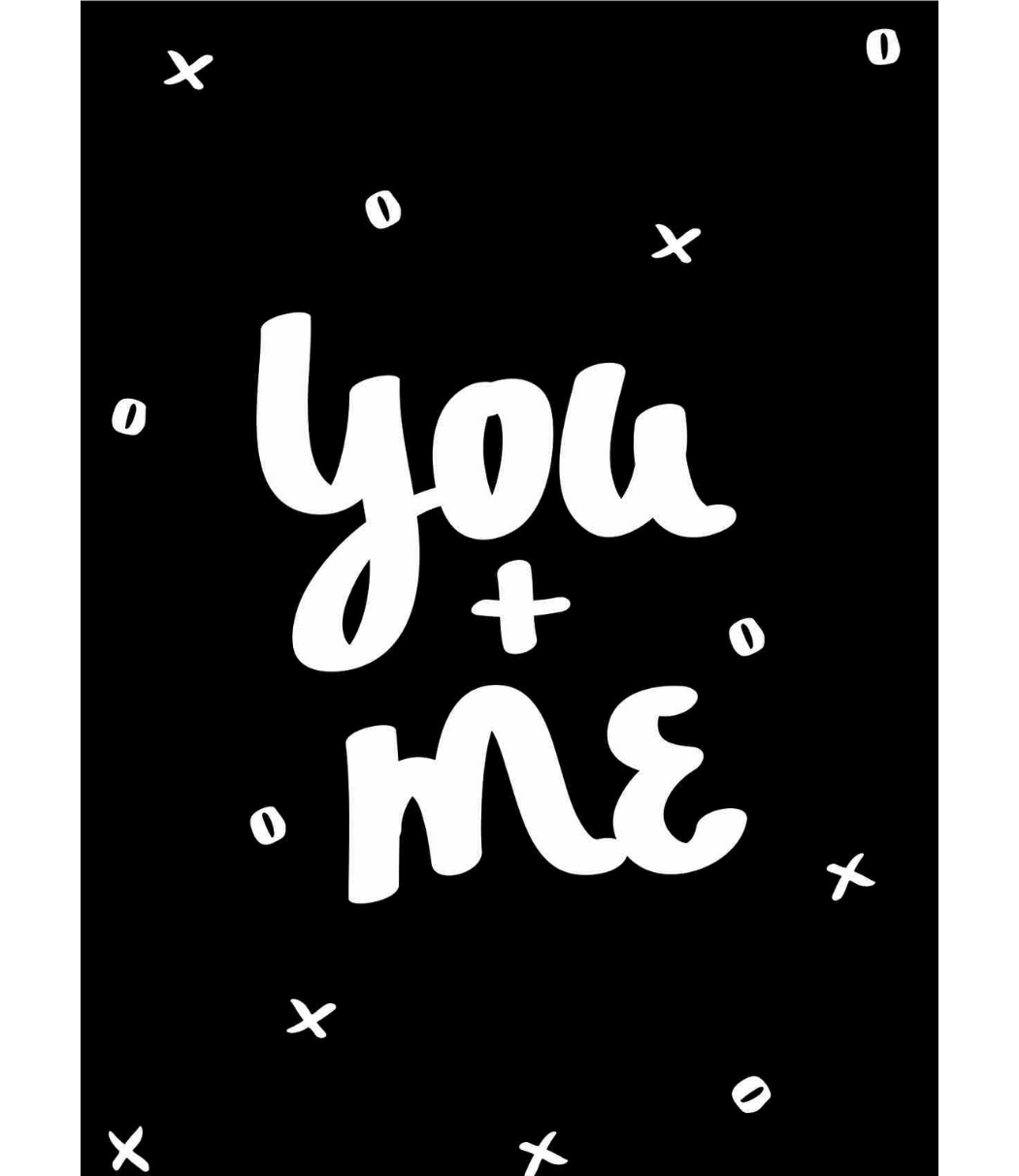 Chlea Paperie GREETING CARD YOU PLUS ME XO BLACK