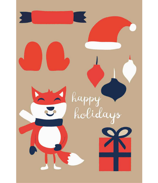 Chlea Paperie GREETING CARD FOXY HOLIDAY