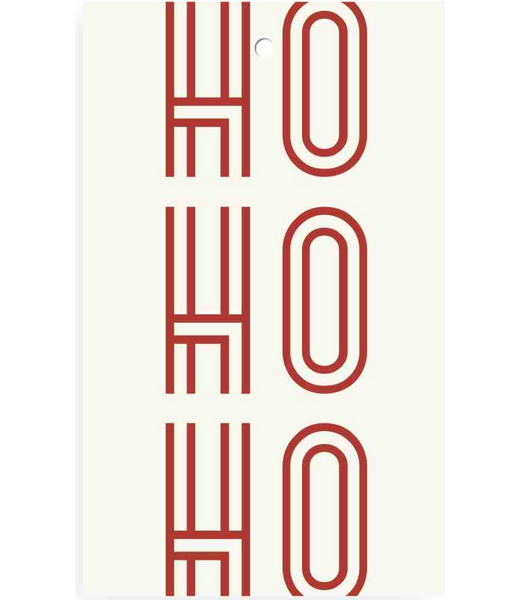Chlea Paperie GIFT TAG HO HO HO RED