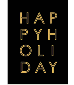 Chlea Paperie GREETING CARD HAPPY HOLIDAY GOLD