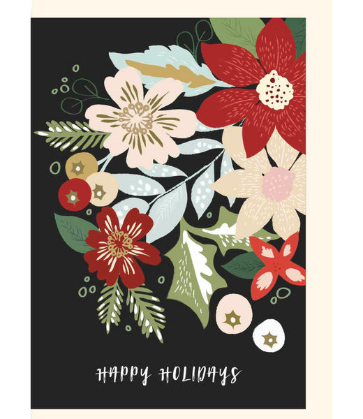 Greeting Card Poinsettia Foliage