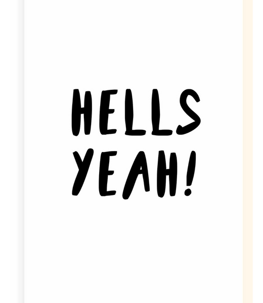 Chlea Paperie GREETING CARD HELLS YEAH