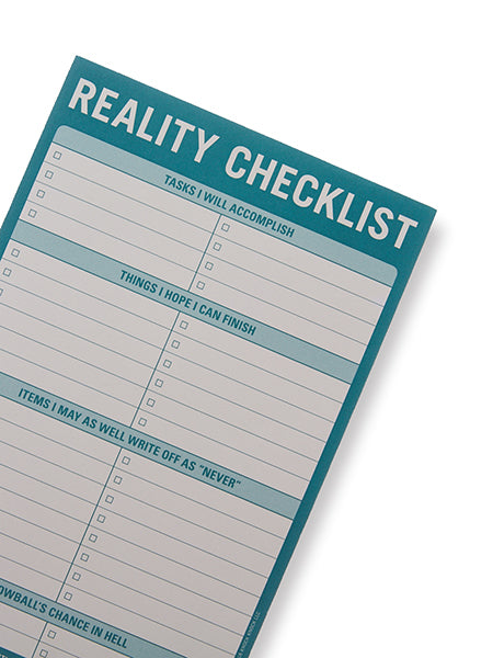 Knock Knock REALITY CHECKLIST PAPER NOTEPAD – Art&Science