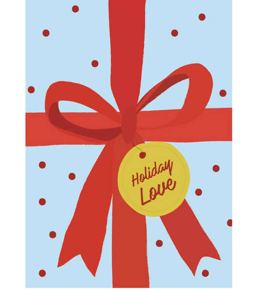 Greeting Card Holiday Red Bow