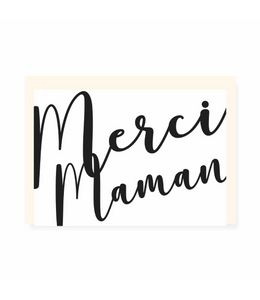 Greeting Card Merci Maman Lettering