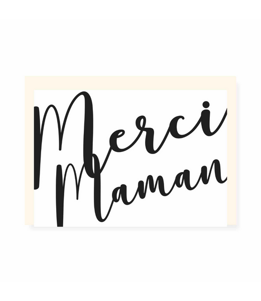Chlea Paperie GREETING CARD MERCI MAMAN LETTERING