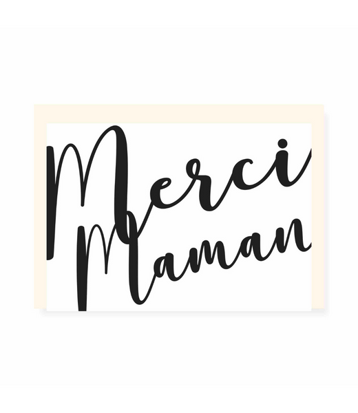 Greeting Card Merci Maman Lettering