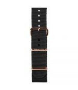 Black Nato strap with polished loopers & buckles - Special Size 245 mm (NS20PVD.OPP)