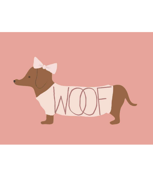 Chlea Paperie GREETING CARD DACHSHUND WOOF