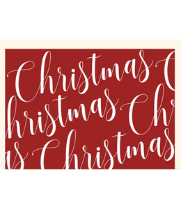 Chlea Paperie GREETING CARD CHRISTMAS LETTERING PATTERN RED