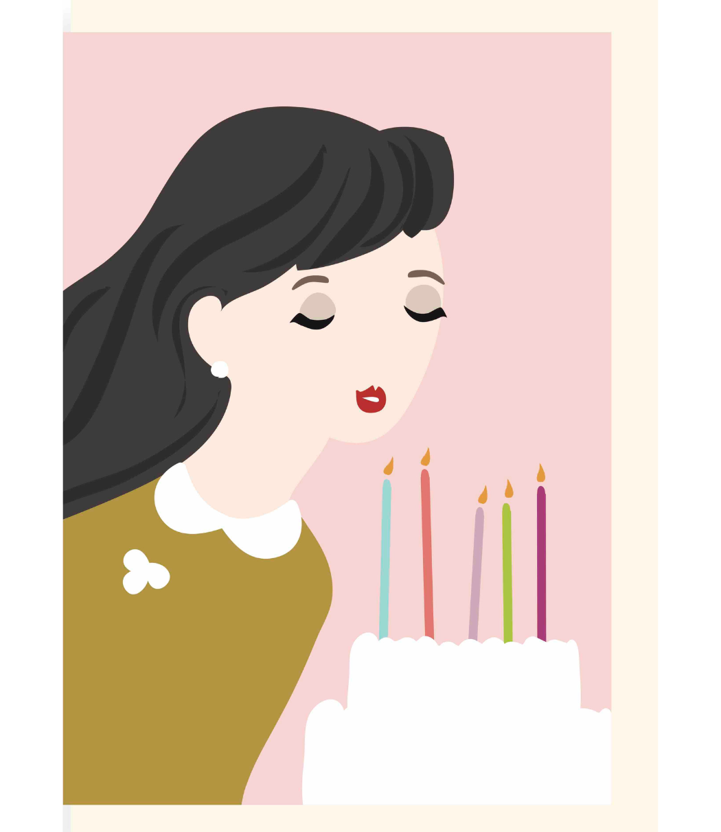 Chlea Paperie GREETING CARD BIRTHDAY GIRL CANDLES