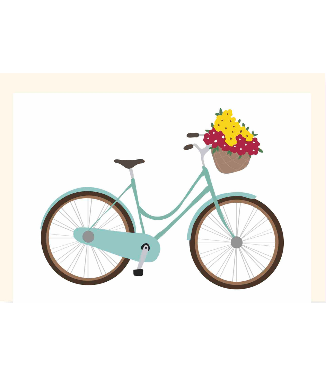Chlea Paperie GREETING CARD BIKE FLOWERS