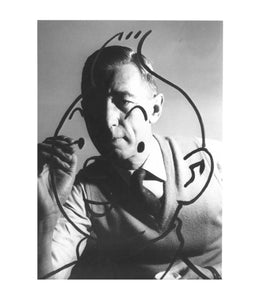 POSTCARD: Museum - Herge's Tintin Line Portrait