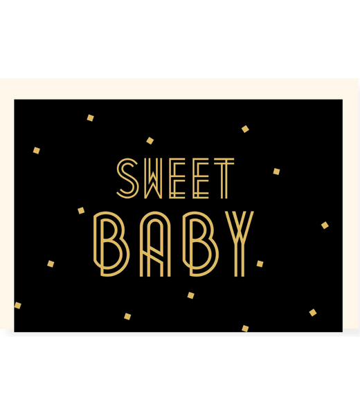 Greeting Card Sweet Baby Gold