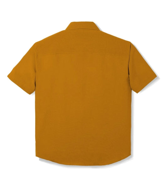 Tenue De Attire Day Trader Mustard Short Sleeve Shirt