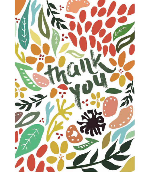 Chlea Paperie GREETING CARD SUMMER FOLIAGE THANK YOU