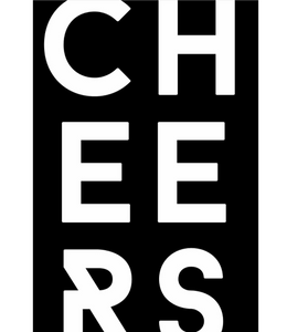 Chlea Paperie GREETING CARD CHEERS BOLD WHITE