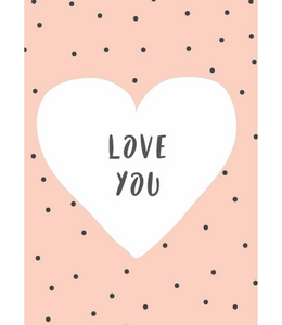 Chlea Paperie GREETING CARD LOVE YOU HEART DOTS