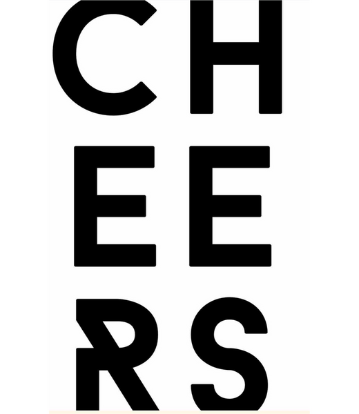 Chlea Paperie GREETING CARD CHEERS BOLD BLACK