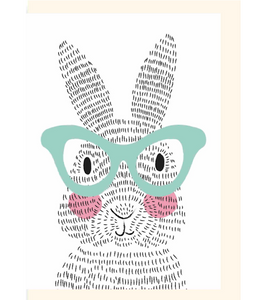 Greeting Card Bunny Glasses