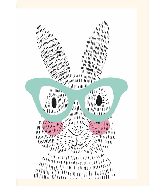 Chlea Paperie GREETING CARD BUNNY GLASSES