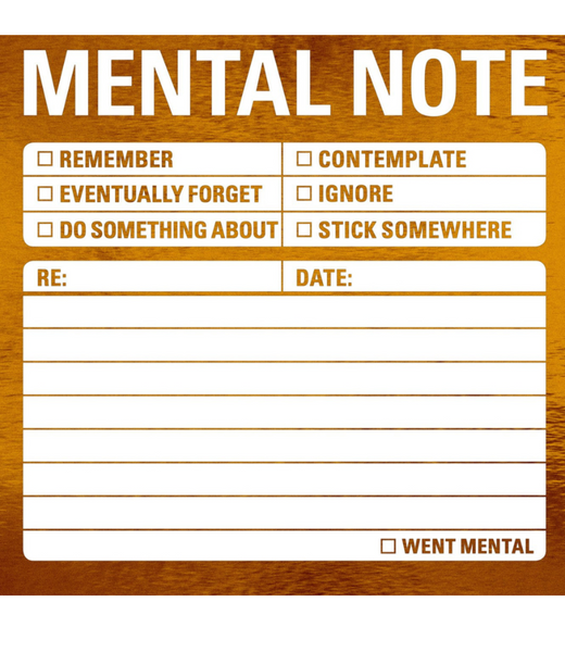 Mental Note Sticky Note