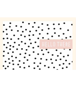 Chlea Paperie GREETING CARD HELLO DOTS PINK STRIP