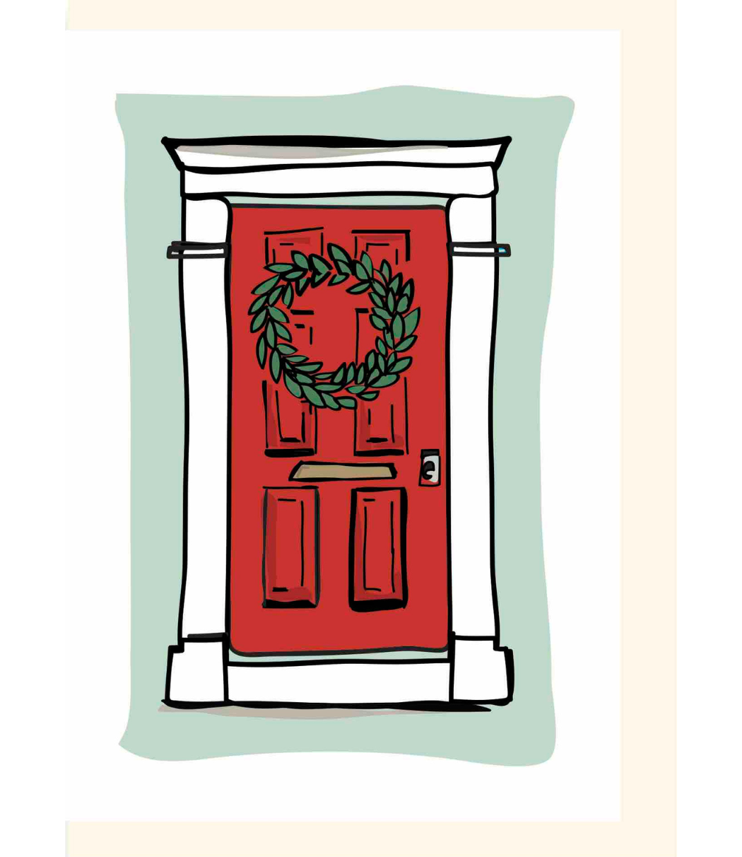 Chlea Paperie GREETING CARD FRONT DOOR WREATH