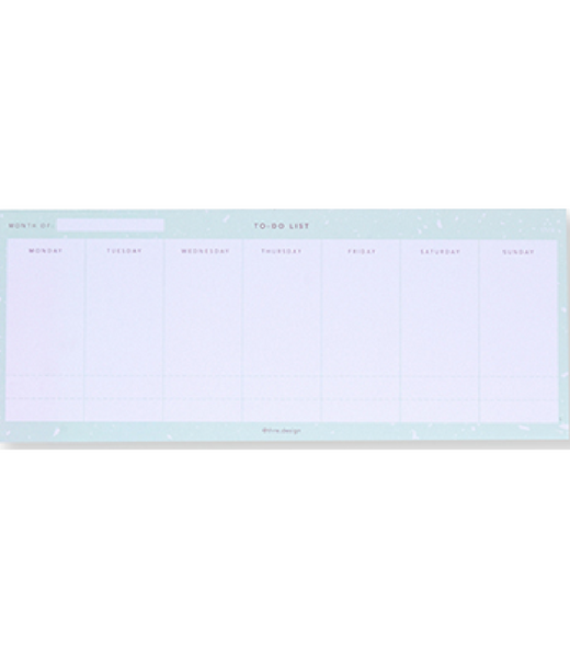 Thre Design Weekly Notepad Mint