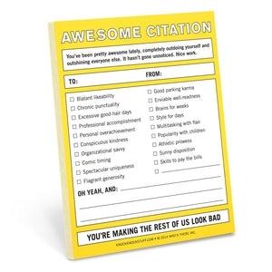 Knock Knock Awesome Citation Paper Notepad