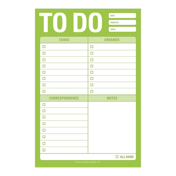 Knock Knock GREAT BIG STICKY TO DO ADHESIVE PAPER NOTEPAD