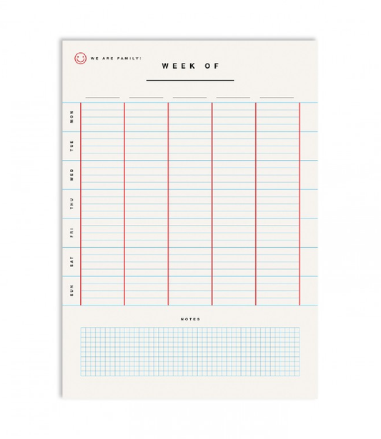 REDFRIES Family White Family Planner A4