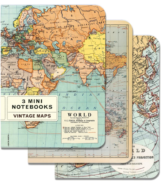 Cavallini VINTAGE WORLD MAPS NOTEBOOK